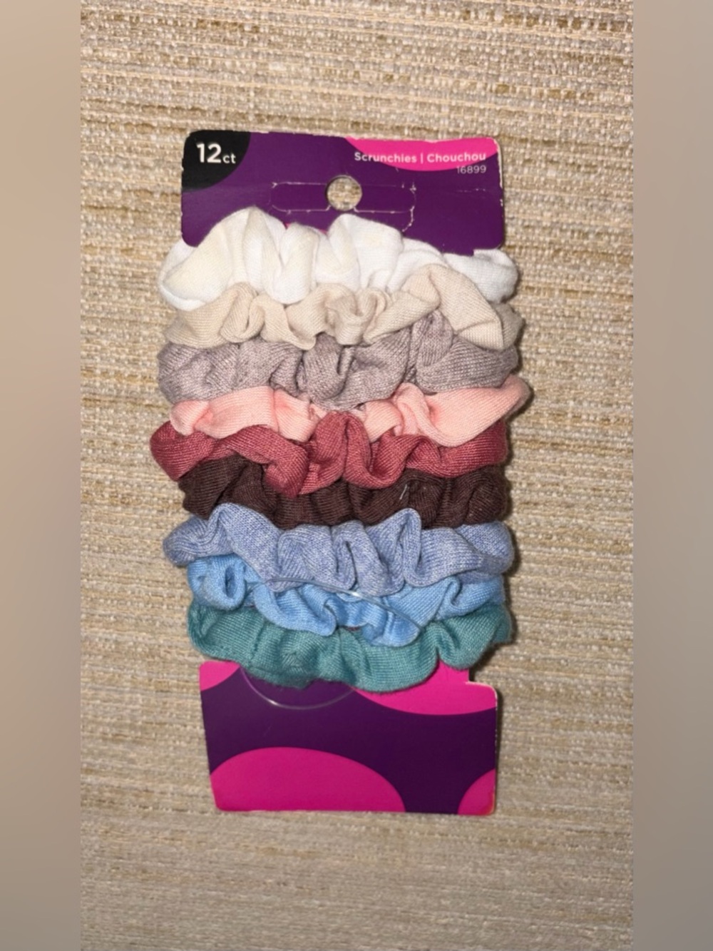 Goody Assorted Neutral & Pastel Scrunchie Pack - 9 Count